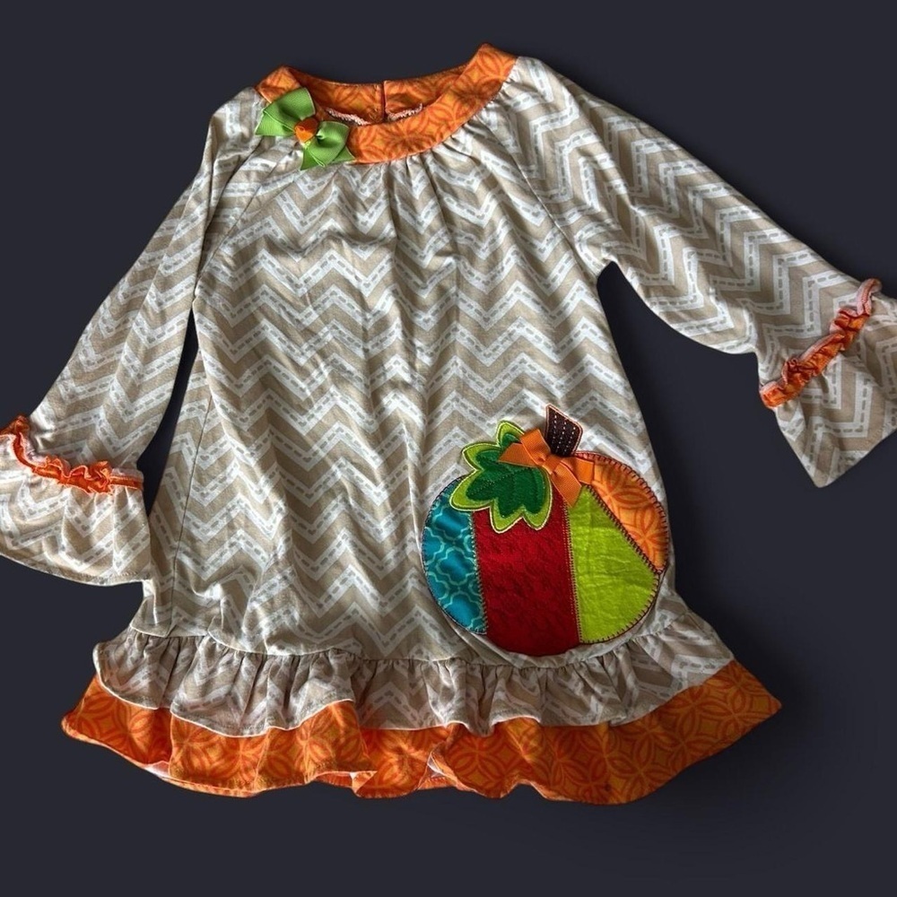 Adorable Patchwork Pumpkin Dress - Size 4/5 (Fall Statement Piece)
